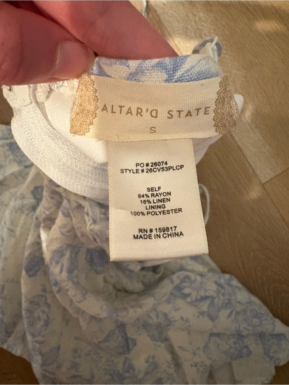 Blue Floral Sundress with Lace-Up Waist - Picture 4 of 4